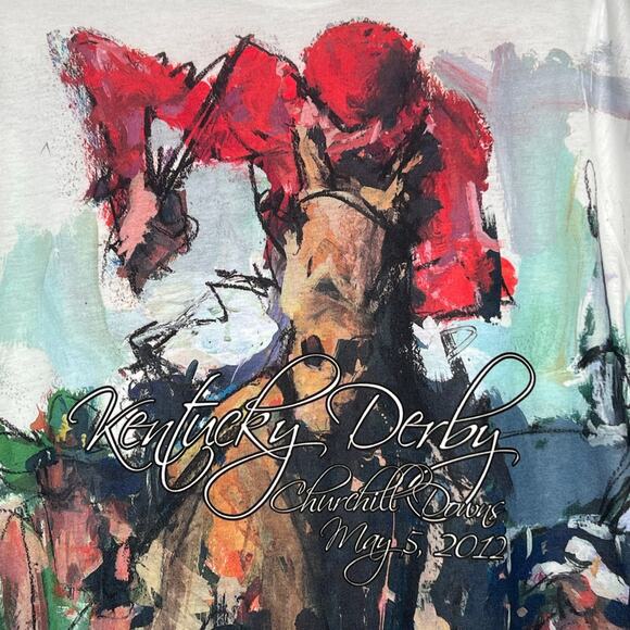 KENTUCKY DERBY Churchill Downs Graphic T-Shirt 2012 Short Sleeve White Size XL - Picture 3 of 7